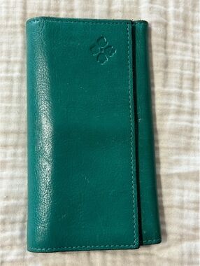 Patricia Nash Terresa Leather Flap Wallet Teal